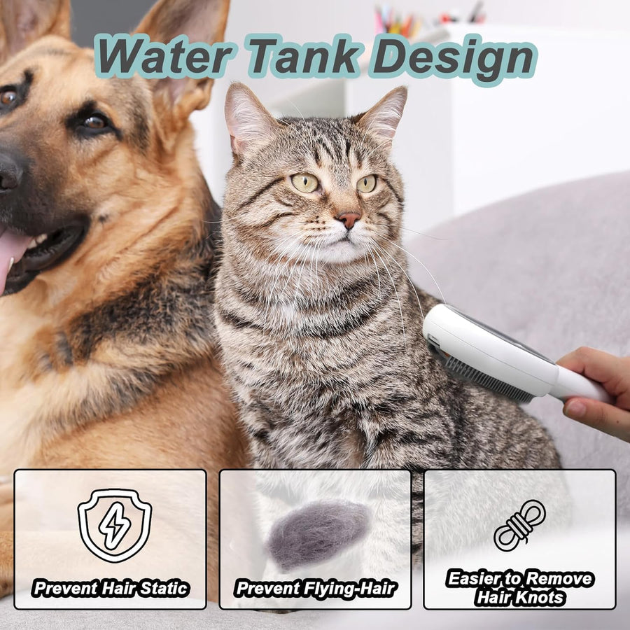 2-in-1 Cat Grooming & Cleaning Brush – Soft Silicone Deshedding Tool with Self-Cleaning Base (PP19)