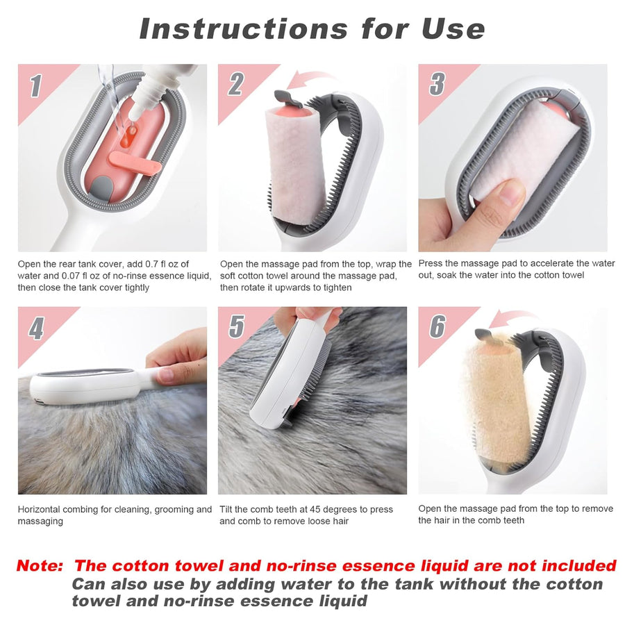 2-in-1 Cat Grooming & Cleaning Brush – Soft Silicone Deshedding Tool with Self-Cleaning Base (PP19)