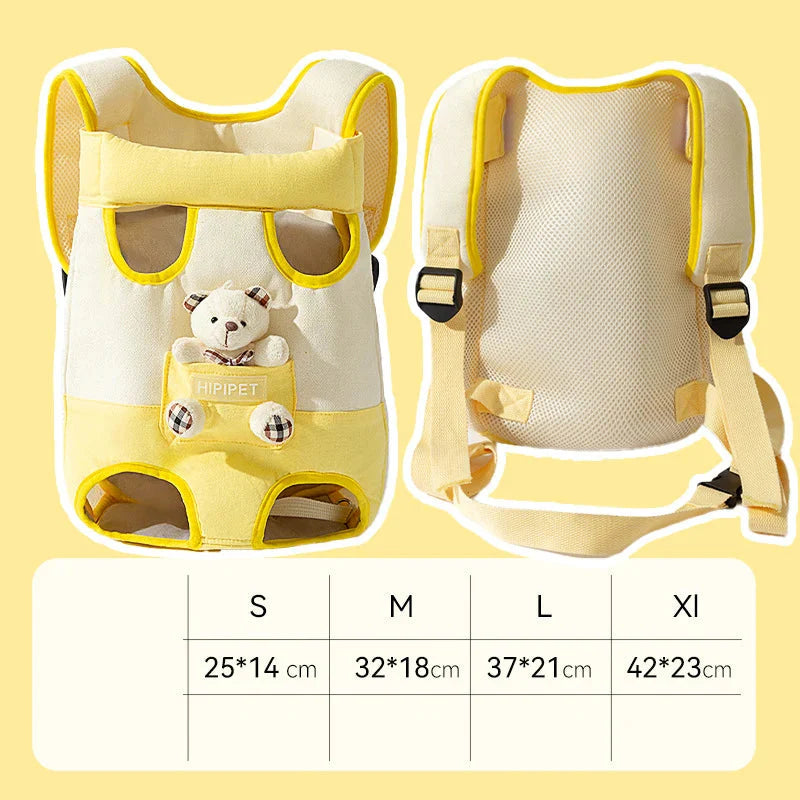 Front & Back Pet Travel Carrier Backpack – Hands-Free Dog or Cat Bag for Small Pets