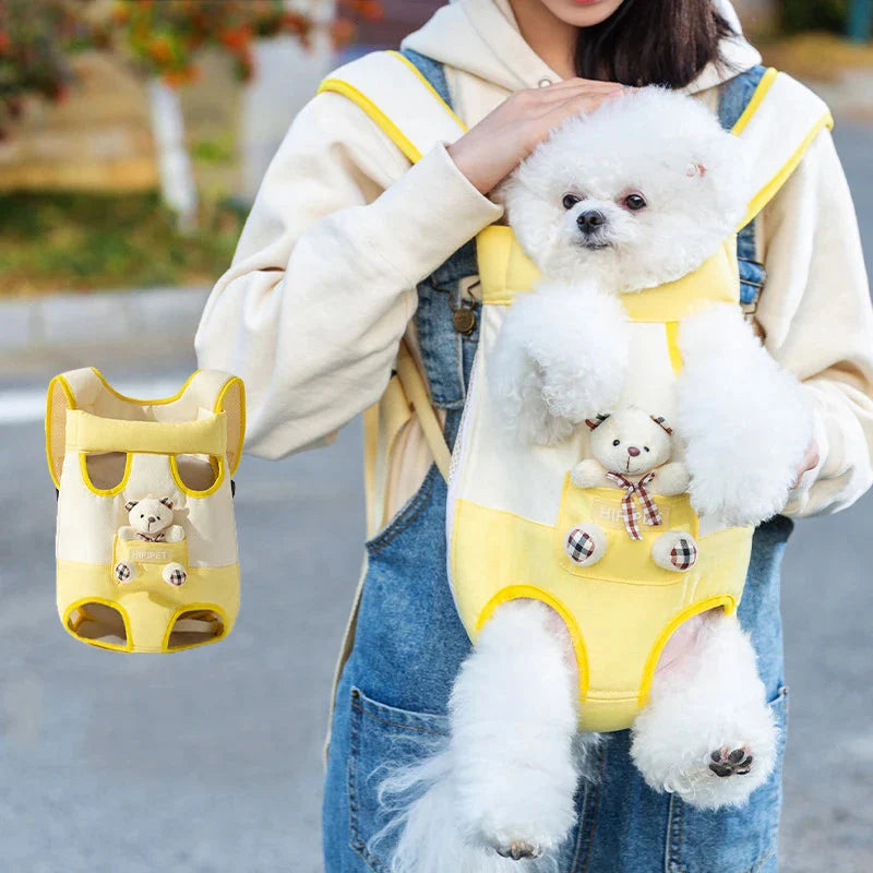 Front & Back Pet Travel Carrier Backpack – Hands-Free Dog or Cat Bag for Small Pets