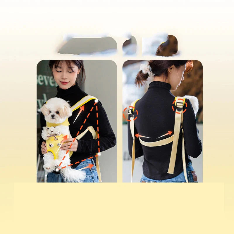 Front & Back Pet Travel Carrier Backpack – Hands-Free Dog or Cat Bag for Small Pets