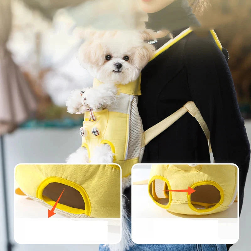 Front & Back Pet Travel Carrier Backpack – Hands-Free Dog or Cat Bag for Small Pets
