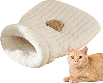 Cat Sleeping Bag Bed – Soft Fleece Tunnel for Kittens & Small Pets