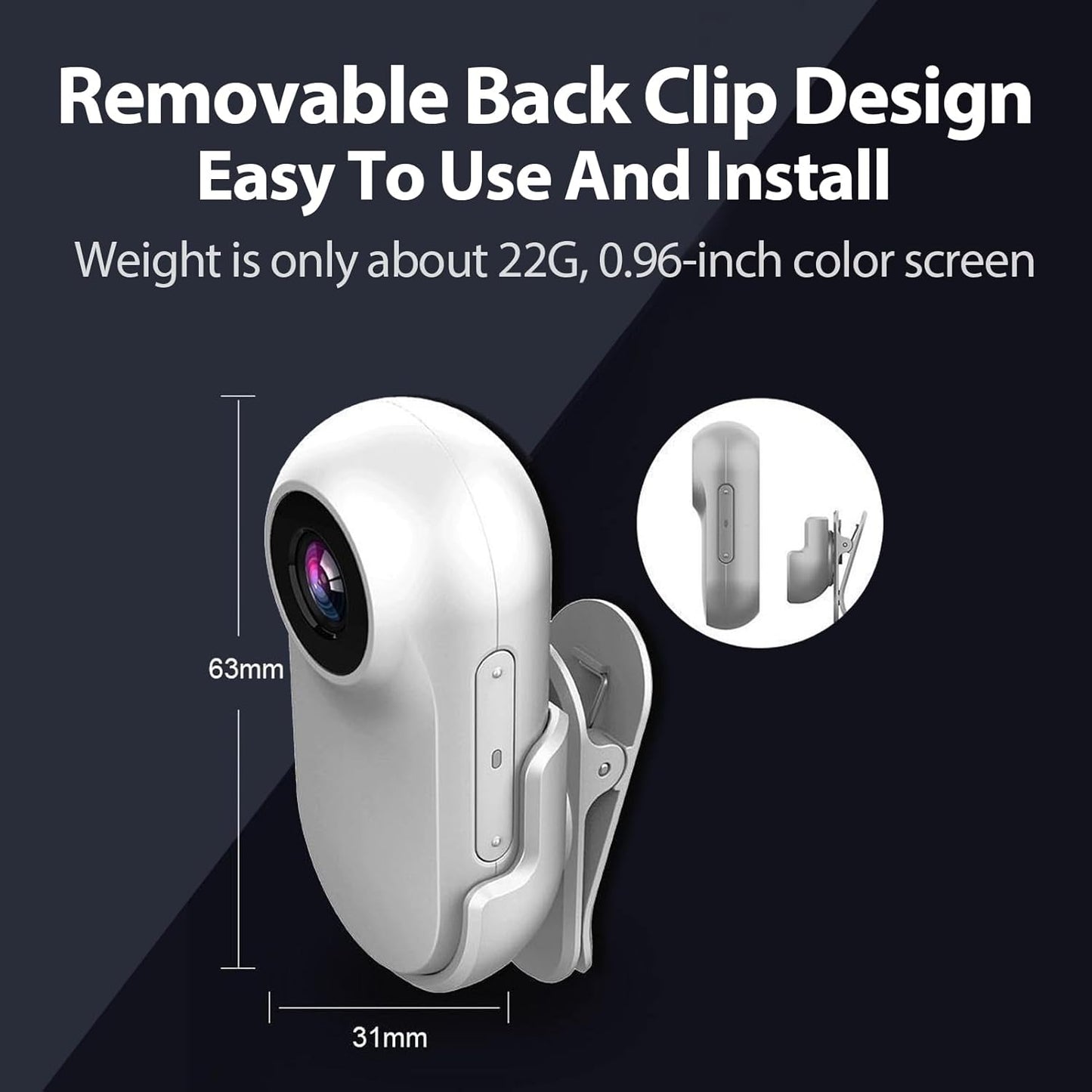 1080P HD Pet Camera Collar – Wide Angle, USB Rechargeable Cat & Dog Camera (Adjustable Strap)