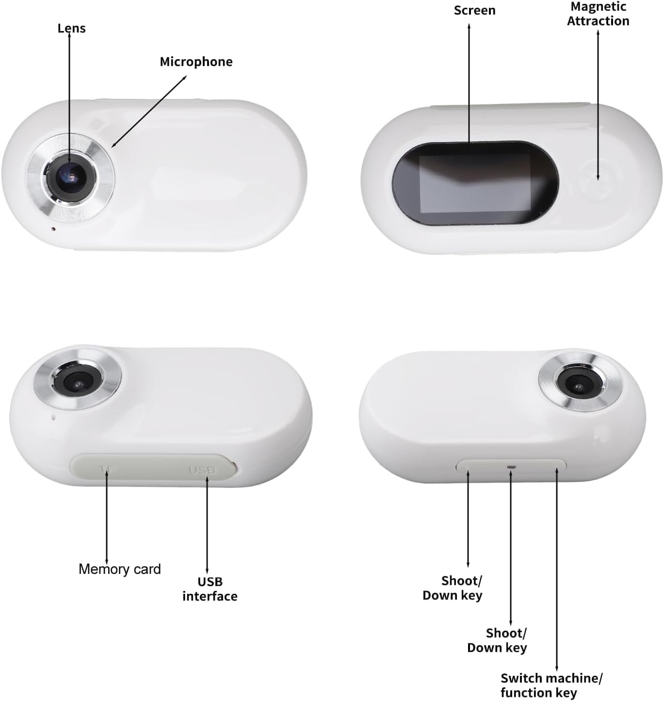 1080P HD Pet Camera Collar – Wide Angle, USB Rechargeable Cat & Dog Camera (Adjustable Strap)
