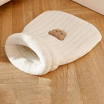 Cat Sleeping Bag Bed – Soft Fleece Tunnel for Kittens & Small Pets