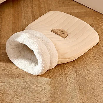 Cat Sleeping Bag Bed – Soft Fleece Tunnel for Kittens & Small Pets
