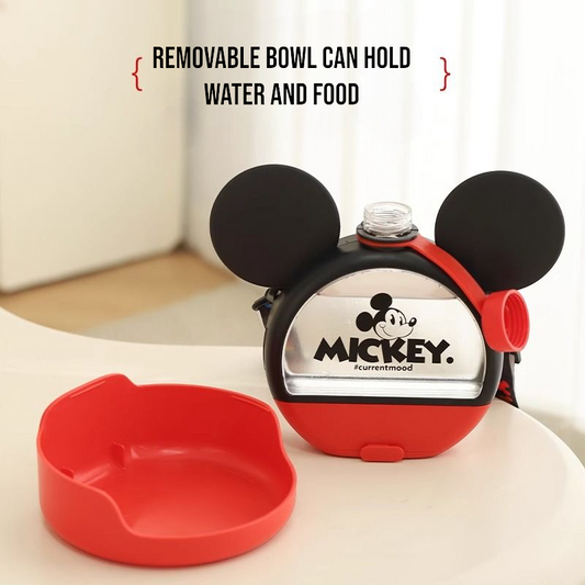 Mickey 2-in-1 Pet Water & Food Bottle – 14oz Travel Cup with Strap