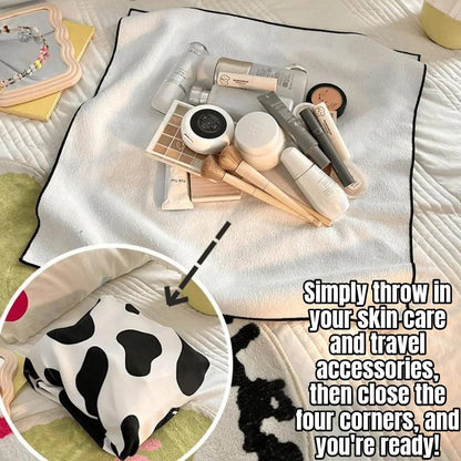 Cute Pet Grooming Wrap Cloth – Multi-Functional Velcro Cat Wrap & Travel Cosmetic Organizer