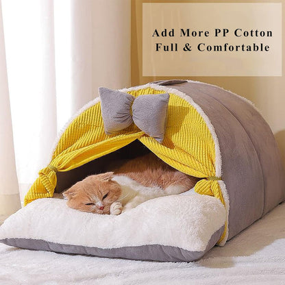 Luxury Cat Sleeping Bag Bed – Cozy Covered Hideaway with Extra PP Cotton (Model N03)
