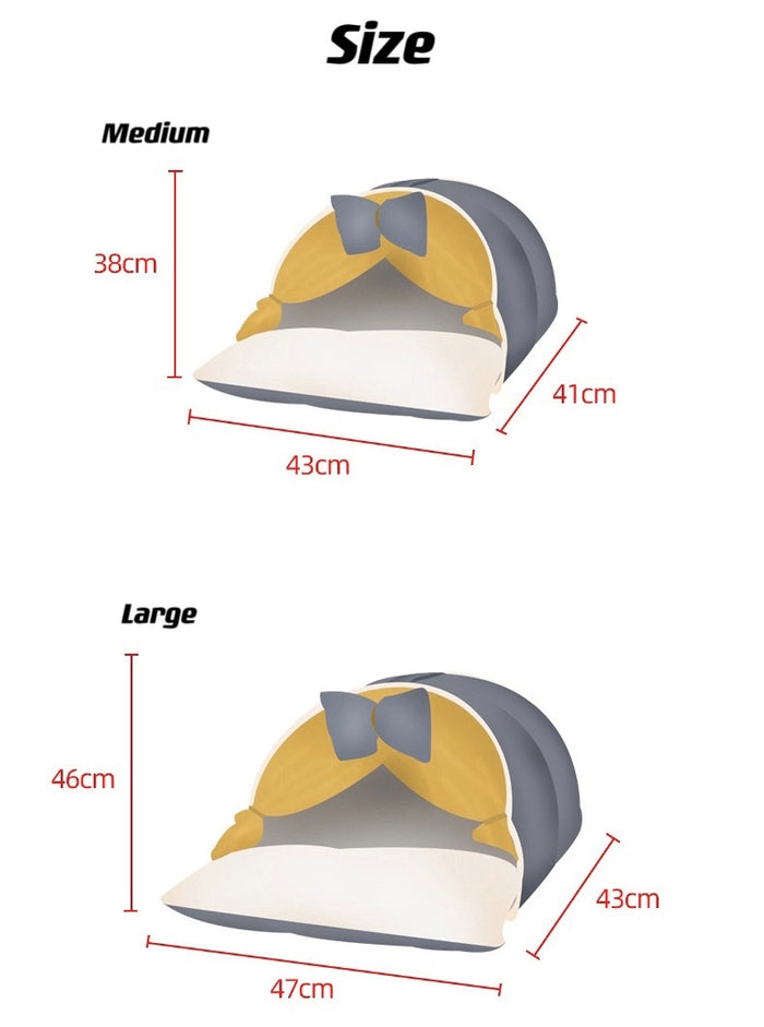 Luxury Cat Sleeping Bag Bed – Cozy Covered Hideaway with Extra PP Cotton (Model N03)