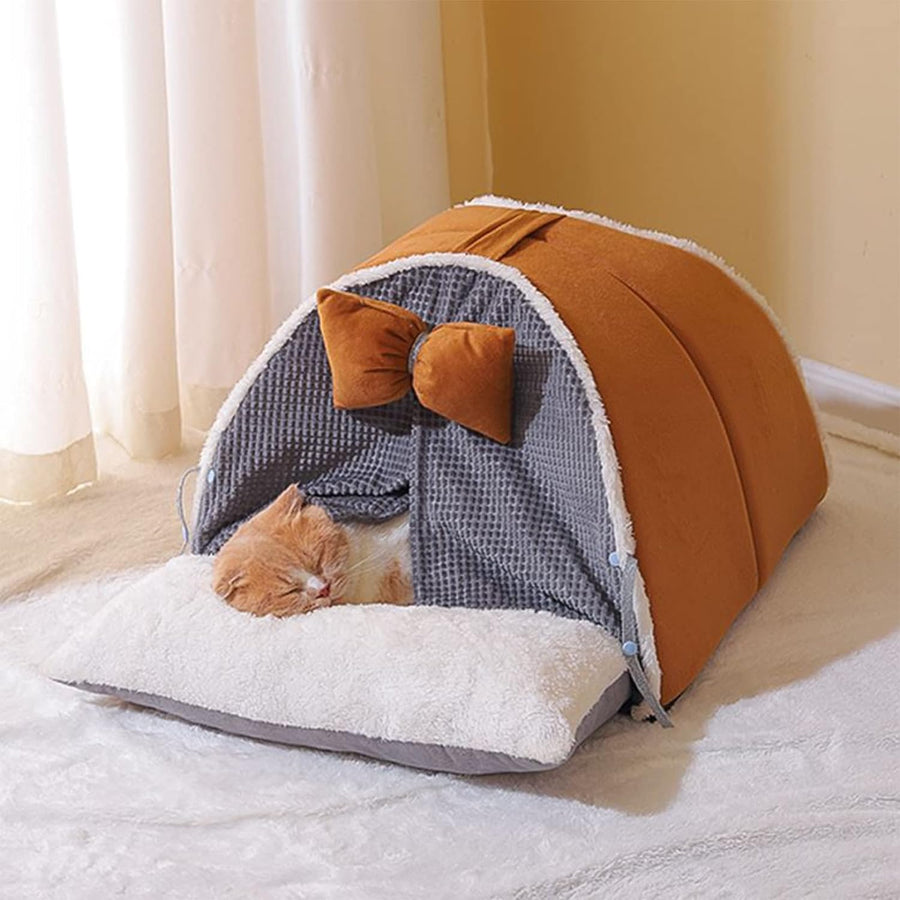 Luxury Cat Sleeping Bag Bed – Cozy Covered Hideaway with Extra PP Cotton (Model N03)