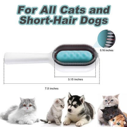 2-in-1 Cat Grooming & Cleaning Brush – Soft Silicone Deshedding Tool with Self-Cleaning Base (PP19)