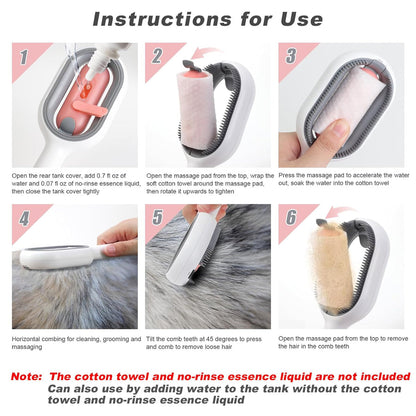2-in-1 Cat Grooming & Cleaning Brush – Soft Silicone Deshedding Tool with Self-Cleaning Base (PP19)